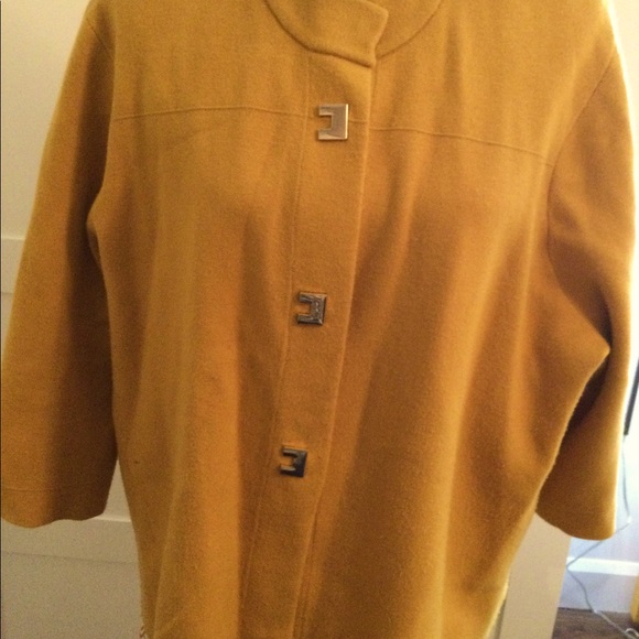 Laura Mustard coloured knit sweater, three quarter sleeves - Picture 1 of 5